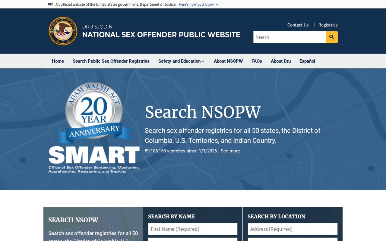Ontario County sex offender search national NSOPW channel